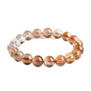 Natural Gradient Champagne Topaz Round Beads Bracelet